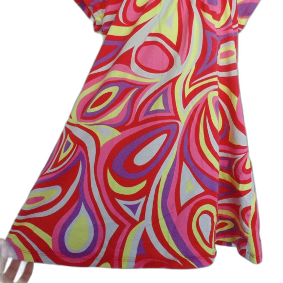 HANNA ANDERSSON Dress, 120/6x-7, Colorful Psychedelic Print, Shift, Short slvs - Picture 5 of 10